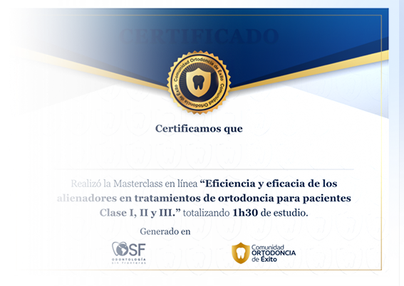 Certificado Comunidad Ortodoncia de Éxito